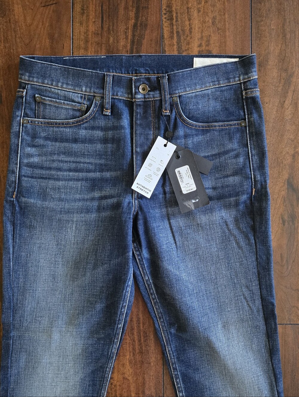 Rag & Bone Fit 2 Slim Fit Dark Wash Straight Jeans In Dusty Trail Size 32x32 - Picture 8 of 14